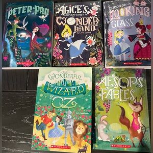 Scholastic Books Classic Fairytales & Fables Paperback Edition 5 Book Bundle